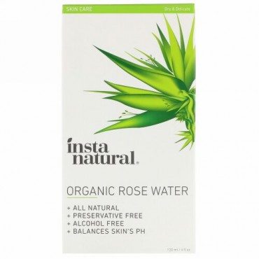 InstaNatural, Organic Rose Water, Alcohol-Free, 4 fl oz (120 ml) (Discontinued Item)