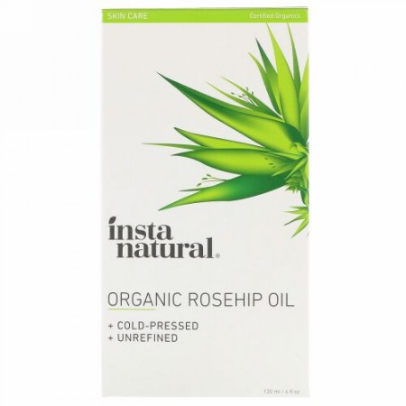 InstaNatural, オーガニックローズヒップオイル、100％純粋、コールドプレス・未精製、4 fl oz (120 ml) (Discontinued Item)