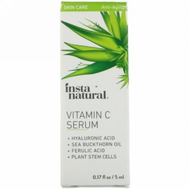 InstaNatural, Vitamin C Serum with Hyaluronic Acid + Ferulic Acid, Anti-Aging, 0.17 fl oz (5 ml) (Discontinued Item)