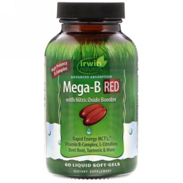 Irwin Naturals, Advanced Absorption Mega-B RED, 60 Liquid Soft-Gels (Discontinued Item)