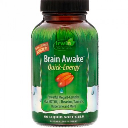 Irwin Naturals, Brain Awake Quick Energy, 60 Liquid Soft-Gels (Discontinued Item)