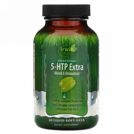 Irwin Naturals, ダブル 効力、 5-HTP エクストラ、 60液体ソフトジェル