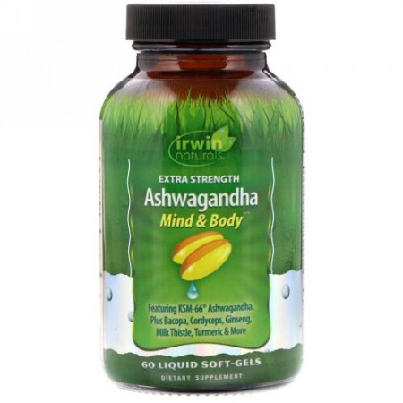 Irwin Naturals, 超強度アシュワガンダ、液体ソフトゲル60粒 (Discontinued Item)