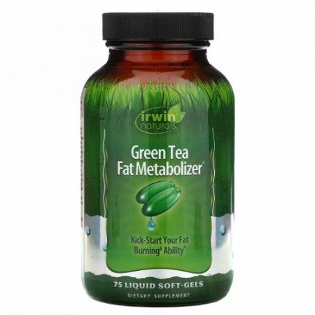 Irwin Naturals, グリーンティー・ファット・メタボライザー, 液状ソフトジェル 75粒