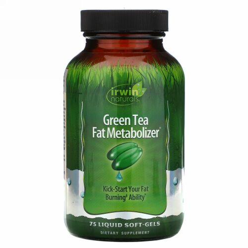 Irwin Naturals, グリーンティー・ファット・メタボライザー, 液状ソフトジェル 75粒