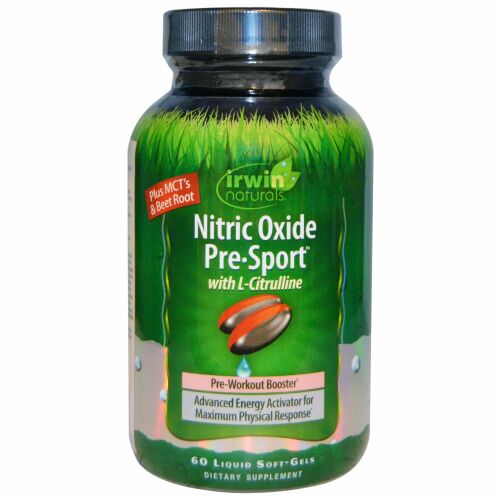 Irwin Naturals, 一酸化窒素 プレスポーツ、 60 リキッドソフト-ジェル (Discontinued Item)