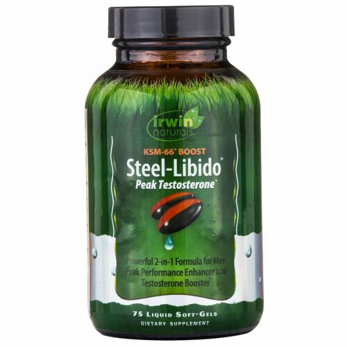 Irwin Naturals, スチール - リビドー、ピーク・テストステロン、液体ジェル75錠