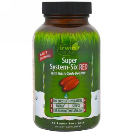 Irwin Naturals, スーパーシステムシックス・レッド、液状ソフトジェル72粒 (Discontinued Item)