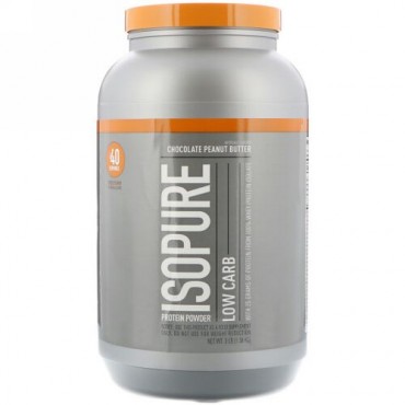 Isopure, IsoPure、プロテインパウダー、低炭水化物、チョコレートピーナッツバター、3ポンド (1.36 kg) (Discontinued Item)