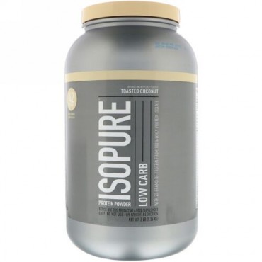Isopure, 低炭水化物、プロテインパウダー、トーストココナッツ、1.36kg（3lb）