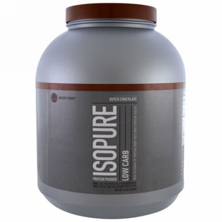 Isopure, ローカーボプロテインパウダー、ダッチチョコレート、2.04kg（4.5lbs）