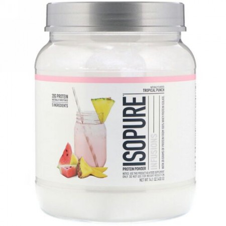 Isopure, プロテインパウダーインフュージョン、トロピカルパンチ、400g