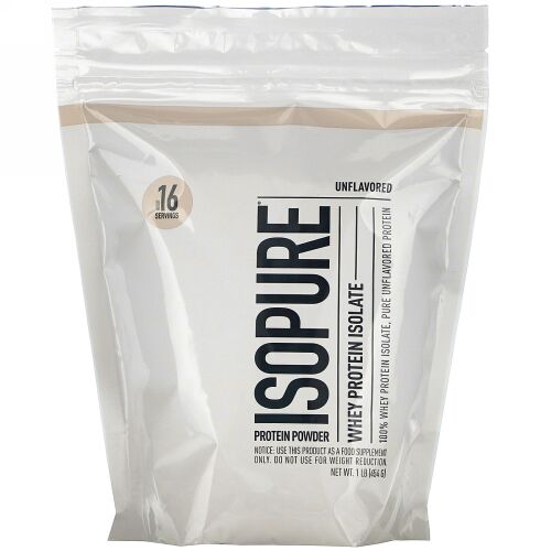 Isopure, ホエイタンパク質アイソレート、プロテインパウダー、無香料、454 g