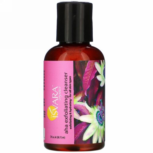 Isvara Organics, AHA エクスフォリエイティング・クレンザー、3 液量オンス (88.72 ml)