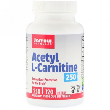 Jarrow Formulas, アセチル-L-カルニチン、250mg、ベジカプセル120粒