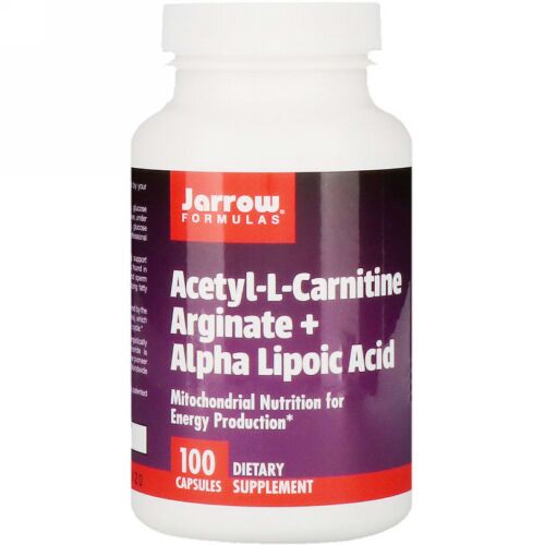 Jarrow Formulas, アセチルL-カルニチンアルギン酸, +アルファリポ酸, 100カプセル (Discontinued Item)
