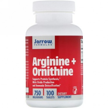 Jarrow Formulas, アルギニン + オルニチン, 750 mg, 100 Easy-Solv 粒