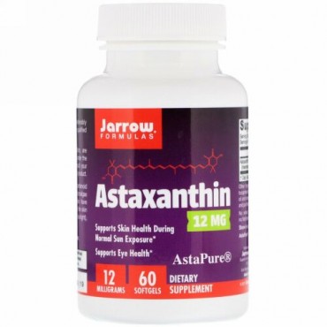 Jarrow Formulas, アスタキサンチン、12mg、ソフトジェル60錠