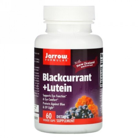 Jarrow Formulas, Blackcurrant Plus Lutein, ベジタリアンカプセル60ベジカプセル
