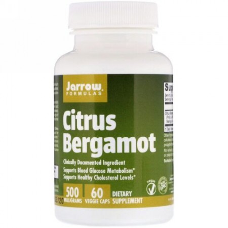 Jarrow Formulas, シトラス・ベルガモット、500 mg、60ベジカプセル