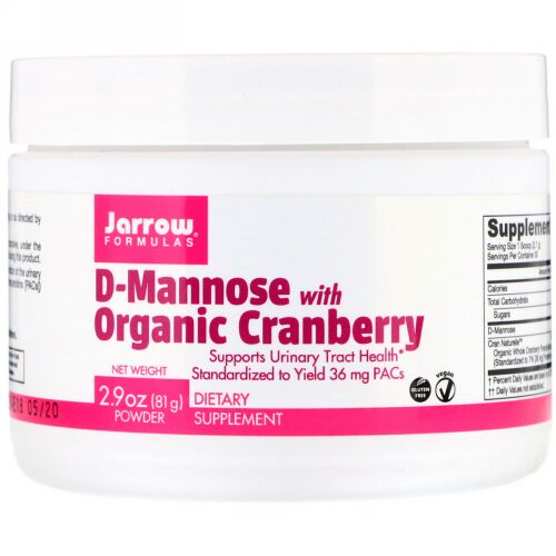 Jarrow Formulas, D-マンノースとオーガニックのクランベリー、2.9 oz (81 g)