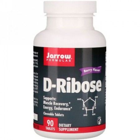 Jarrow Formulas, D-リボース、ベリー・フレーバー、チュアブル・タブレット 90錠
