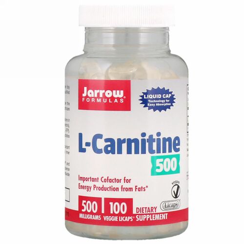 Jarrow Formulas, L-カルニチン500、500mg、ベジカプセル100粒