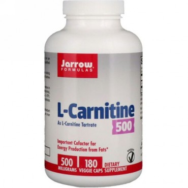 Jarrow Formulas, L-カルニチン 500、 500 mg、 180カプセル (Discontinued Item)