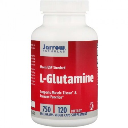 Jarrow Formulas, L-グルタミン、750mg、植物性カプセル120粒