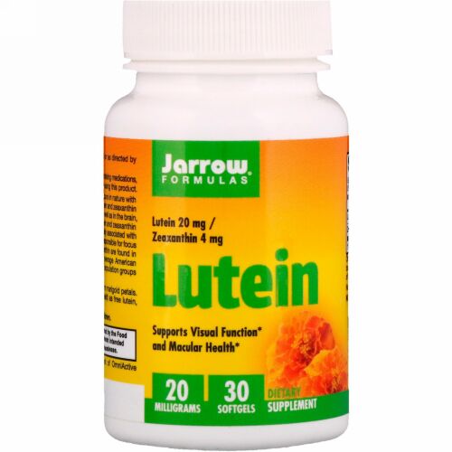 Jarrow Formulas, ルテイン、20mg、ソフトジェル30粒