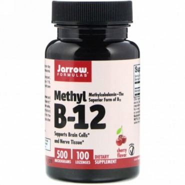 Jarrow Formulas, メチルB-12、チェリー風味、500mcg、100ドロップ