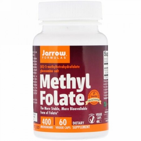 Jarrow Formulas, メチルフォレート、400mcg、ベジキャップ60個