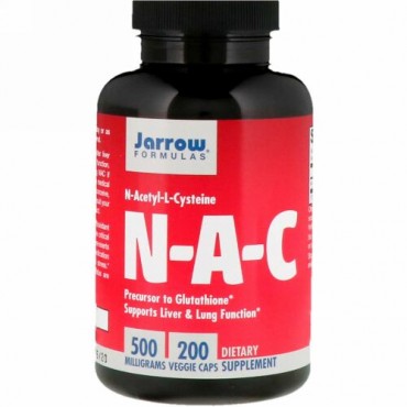 Jarrow Formulas, N-A-C N-アセチル-L-システイン、500mg、植物性カプセル200粒
