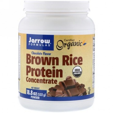 Jarrow Formulas, Organic, Brown Rice Protein Concentrate, Chocolate, 18.8 oz (532 g) (Discontinued Item)