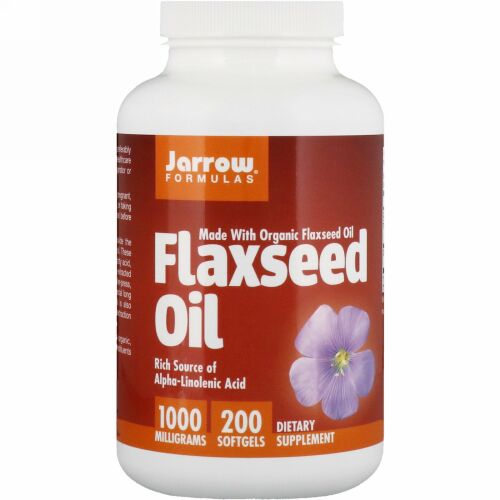 Jarrow Formulas, オーガニック亜麻仁オイル、1,000mg、ソフトジェル200粒