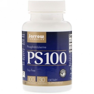 Jarrow Formulas, PS100、ホスファチジルセリン、100mg、ソフトジェル30粒