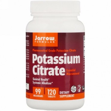 Jarrow Formulas, クエン酸カリウム,骨格の健康 , 99 mg, 120 錠
