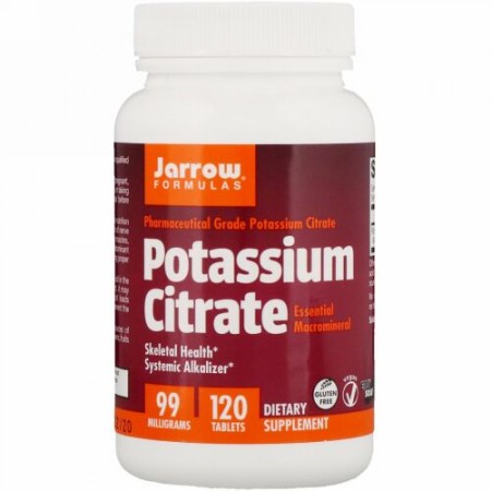 Jarrow Formulas, クエン酸カリウム,骨格の健康 , 99 mg, 120 錠