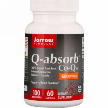 Jarrow Formulas, Q-absorb®（Qアブソーブ）コエンザイムQ10、100mg、ソフトジェル60粒