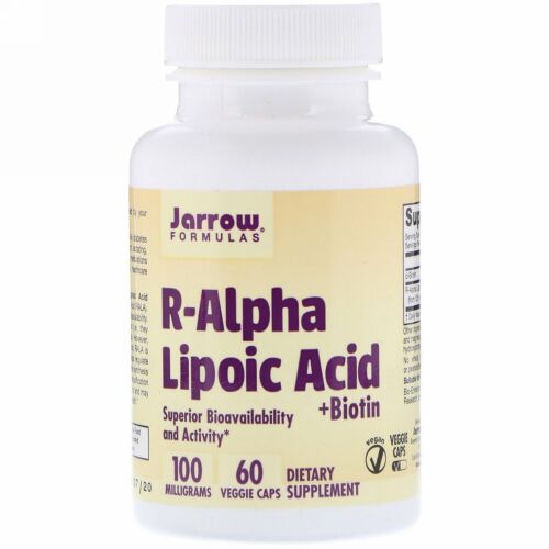 Jarrow Formulas, R-アルファリポ酸 + ビオチン、60ベジカプセル