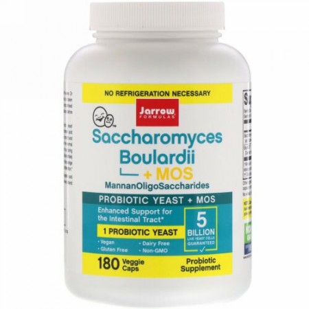 Jarrow Formulas, サッカロミセスブラウディ＋MOS、50億、植物性カプセル180粒