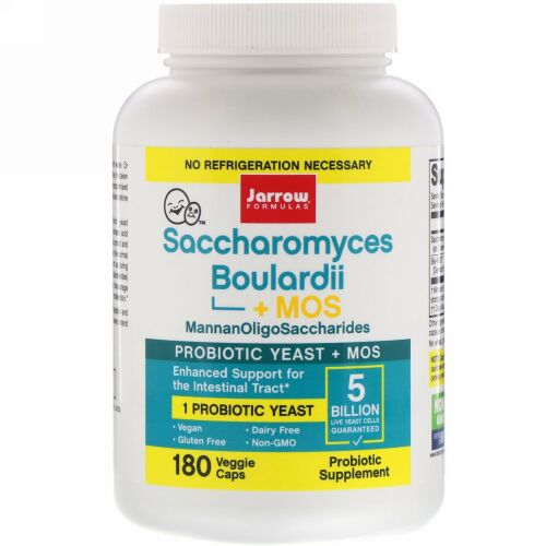 Jarrow Formulas, サッカロミセスブラウディ＋MOS、50億、植物性カプセル180粒