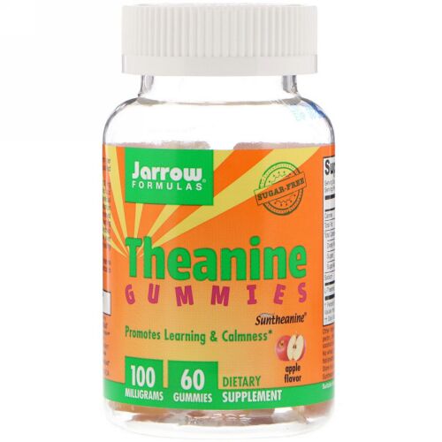 Jarrow Formulas, Theanine Gummies, Sugar Free, Apple Flavor, 100 mg, 60 Gummies