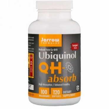 Jarrow Formulas,  Ubiquinol（ユビキノール）、QH-Absorb（QH-アブソーブ）、100mg、ソフトジェル120粒