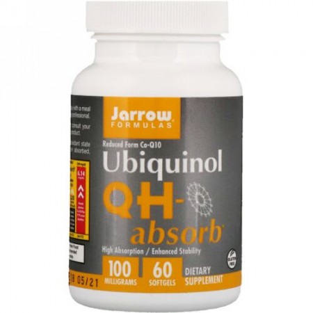 Jarrow Formulas, ユビキノール、QH-Absorb（QH-アブソーブ）、100mg、ソフトジェル60粒