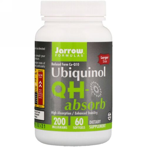 Jarrow Formulas, ユビキノール QH-アブソーブ®,  200 mg, ソフトジェル 60　粒