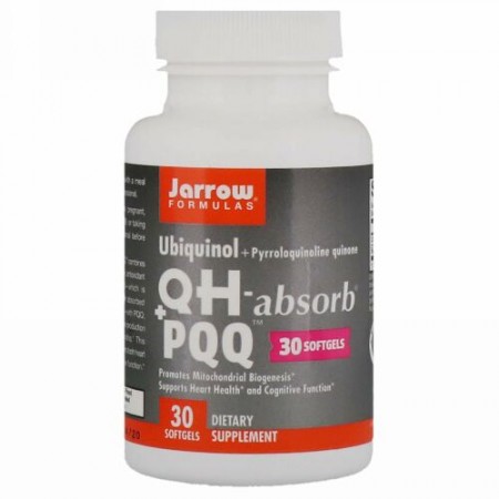 Jarrow Formulas, ユビキノール、QH-アブソーブ＋PQQ、ソフトジェル30粒