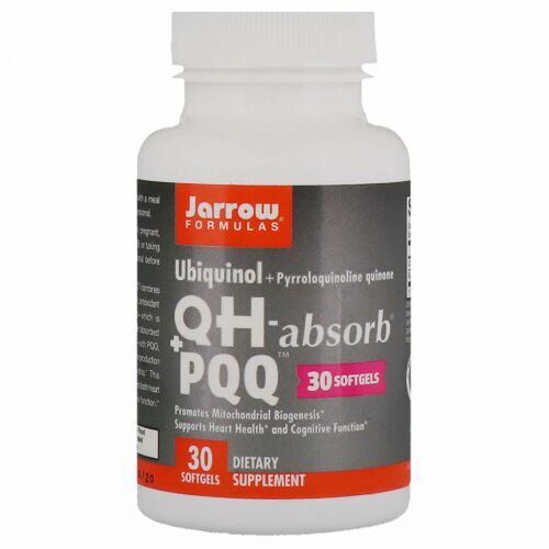 Jarrow Formulas, ユビキノール、QH-アブソーブ＋PQQ、ソフトジェル30粒
