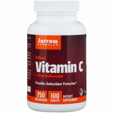 Jarrow Formulas, 緩衝ビタミンC + シトラス･バイオフラボノイド、750 mg、100錠