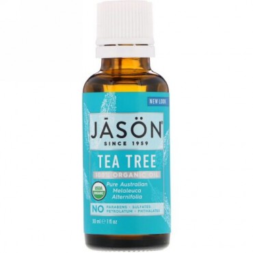 Jason Natural, 100% オーガニックオイル、ティーツリー、1 fl oz (30 ml)